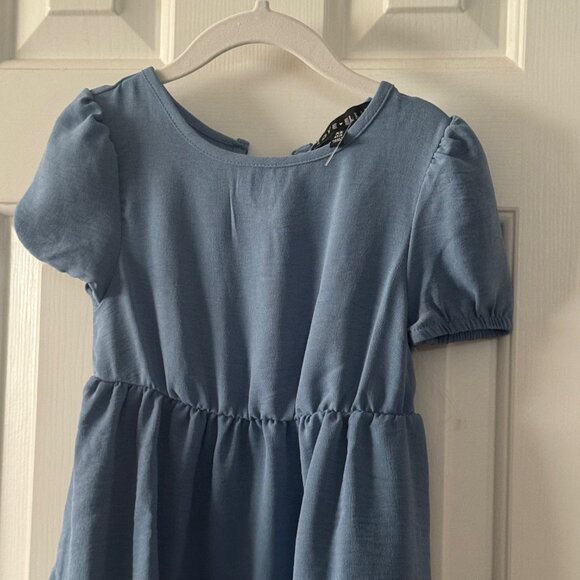 Love Ellie Light Blue Little Girls Tiered Lightweight Dress Size XS 4T/5 No Tag - Picture 3 of 7